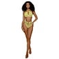 DREAMGIRL HALTER TOP & BOTTOM SITUATION NET SET NEON YELLOW OS
