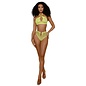DREAMGIRL TOP & BOTTOM SET NET NEON YELLOW O/S