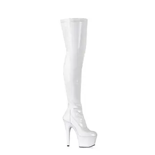 PLEASER KISS THIGH HIGH BOOT WHITE SIZE