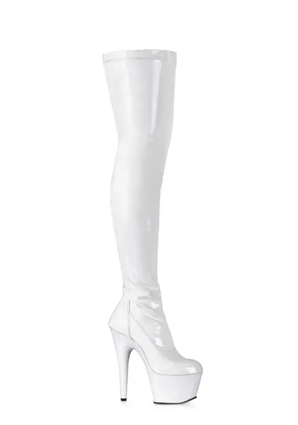 PLEASER KISS THIGH HIGH BOOT WHITE SIZE