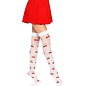 LEG AVENUE SPANDEX SHEER POLKA DOT CHERRY THIGH HIGH