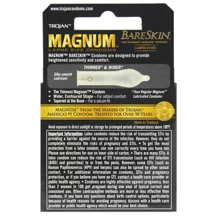 TROJAN CONDOM MAGNUM BARESKIN 3 PACK