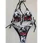 "O" HEAVENS RUFFLED SKULL BIKINI SET