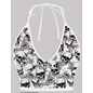 "O" HEAVENS HALTER TOP GOTHIC SKULL WHITE LG