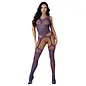 MAGIC SILK SEAMLESS BODYSTOCKING PURPLE O/S