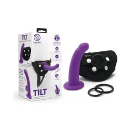 TOGETHER TOY TOGETHER STRAP ON TILT HARNESS & VIBRATING DILDO 7"