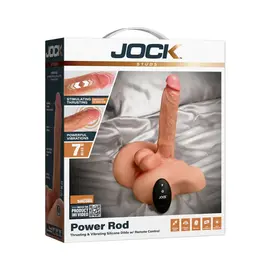 CURVE DILDO JOCK POWER ROD THRUSTING & VIBRATING REMOTE FLESH 7.5"