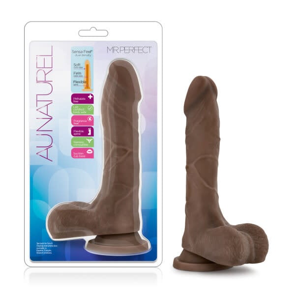 BLUSH DILDO AU NATUREL MISTER PERFECT 8" CHOCOLATE