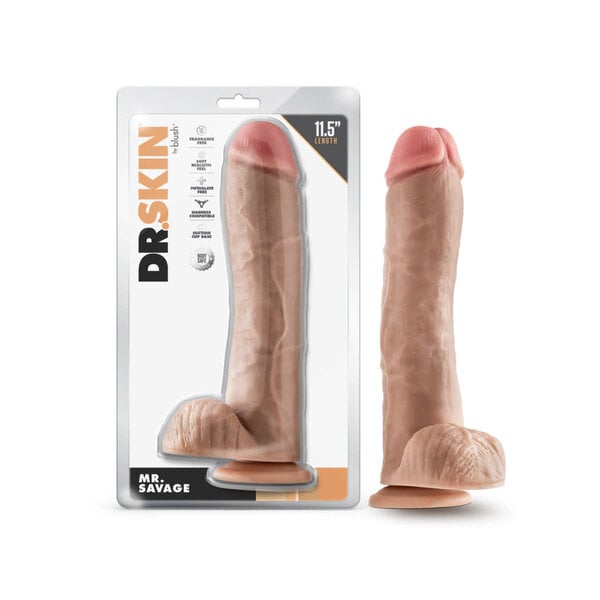 BLUSH DR. SKIN DILDO MR. SAVAGE LIGHT 11.5