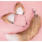"O" HEAVENS ANAL TAIL & FOX EARS BROWN & WHITE
