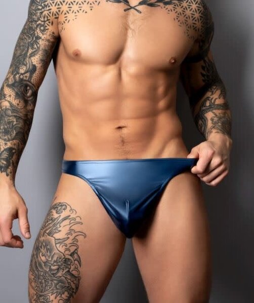 MALE POWER MENS THONG LYQUID ONYX 2.0 BLUE