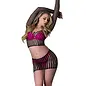 MAGIC SILK CROP TOP & SKIRT SEAMLESS BLACK ONE SIZE