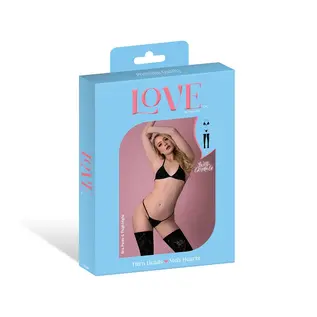 MAGIC SILK BRA PANTY & THIGH HIGH WITH RHINSTONES