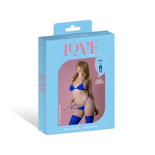 MAGIC SILK BRA PANTY & THIGH HIGH WITH RHINSTONES