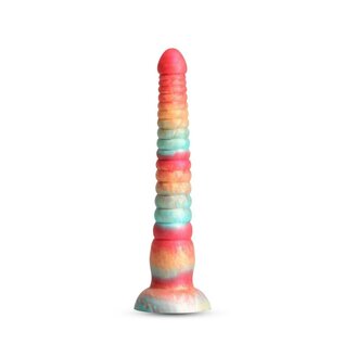 NS NOVELTIES DILDO COLOURS STACKED RIBBED RAINBOW 9"