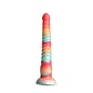 NS NOVELTIES DILDO COLOURS STACKED RIBBED RAINBOW 9"