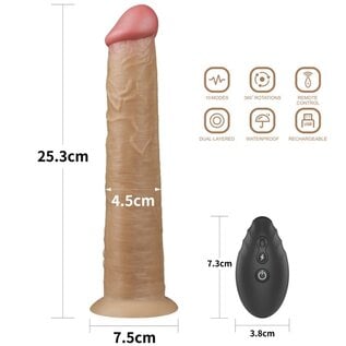 LOVETOY DILDO VIBE NATURE REMOTE FLESH 10"