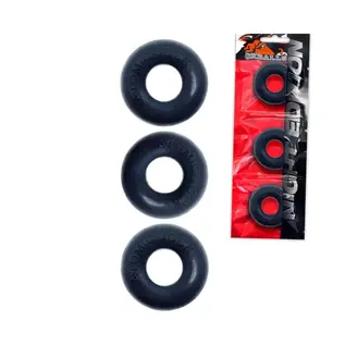 OXBALLS COCK RING RINGER PLUS NIGHT EDITION 3 PACK BLACK
