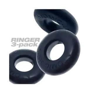 OXBALLS COCK RING RINGER PLUS NIGHT EDITION 3 PACK BLACK