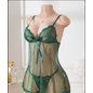 "O" HEAVENS NIGHTIE LACE W/ THONG GREEN
