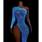 "O" HEAVENS BODYSTOCKING UV LEOPARD OS