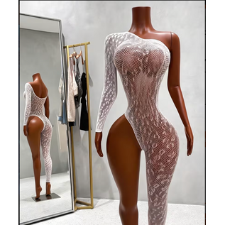 "O" HEAVENS BODYSTOCKING UV LEOPARD OS