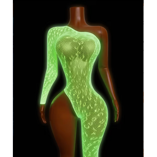 "O" HEAVENS BODYSTOCKING UV LEOPARD OS