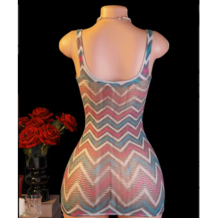 "O" HEAVENS DRESS CHEVRON PATTERN PASTEL OS