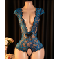 "O" HEAVENS TEDDY CROTCHLESS LACE BLUE