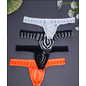"O" HEAVENS MENS THONG SHEER STRIPED LOW RISE