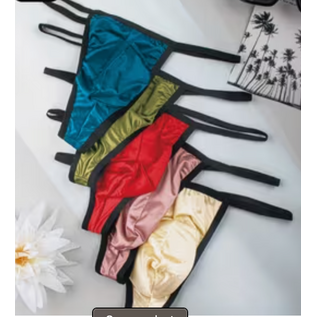 "O" HEAVENS MENS THONG SATIN VARIOUS LG