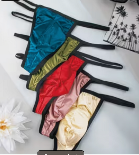 "O" HEAVENS MENS THONG SATIN VARIOUS LG