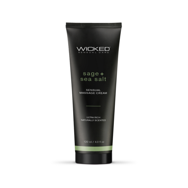 WICKED SENSUAL CARE MASSAGE CREAM 4 OZ  SAGE & SEA SALT