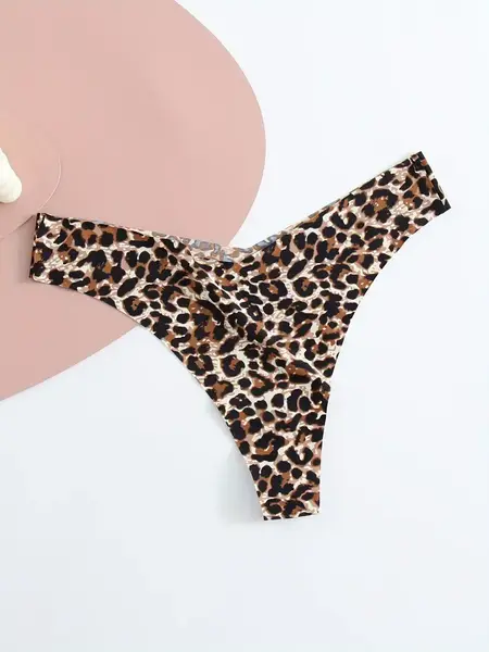 "O" HEAVENS THONG LOW RISE PRINT LEOPARD XL