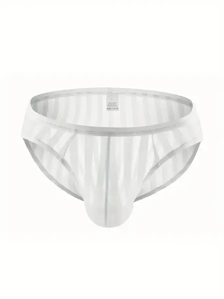 "O" HEAVENS B2G1F MENS BRIEF STRIPED WHITE LARGE