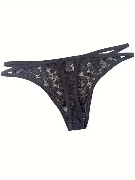 "O" HEAVENS B2G1F MENS THONG LACE  BLACK LARGE
