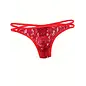 "O" HEAVENS B2G1F MENS THONG LACE  RED MEDIUM