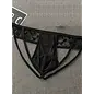 *****"O" HEAVENS B2G1F MENS THONG LACE BACK BLACK LARGE