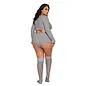 ROMA TOP & SHORTS PAJAMA SET GREY 3X/4X