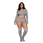 ROMA TOP & SHORTS PAJAMA SET GREY 3X/4X