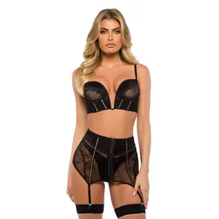 ROMA SKIRT AND GARTER BELLA NOIR SET
