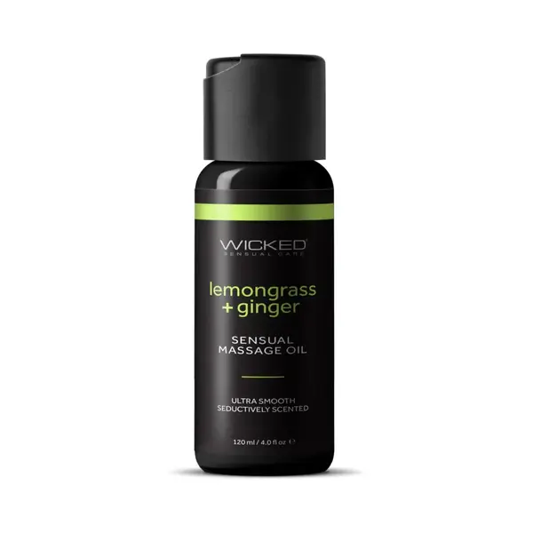WICKED SENSUAL CARE MASSAGE OIL LEMONGRASS & GINGER 4 OZ