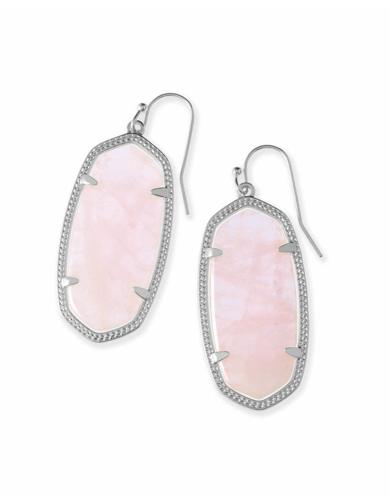 Kendra Scott Elle Rhodium/ Rose Quartz