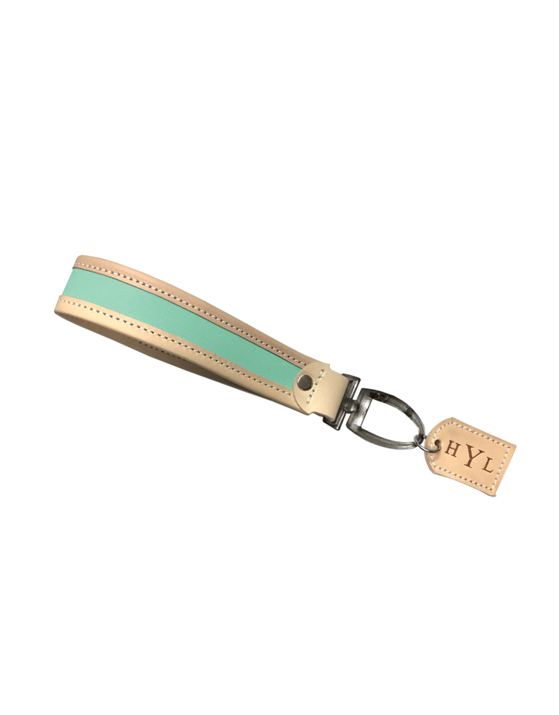 White Multicolor Monogram Leather Keychain