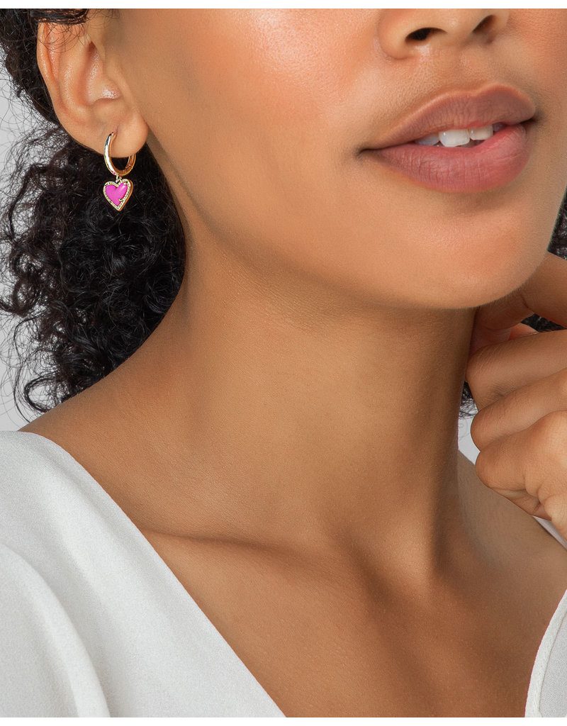 Kendra Scott Ari Heart Huggie Earring - Drusy