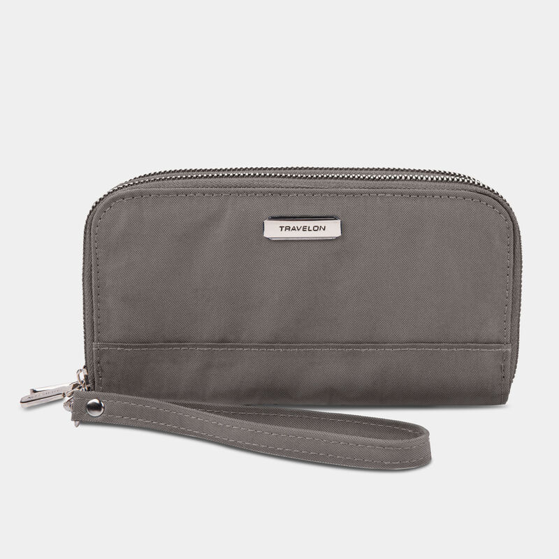 RFID BLocking Double Zip Wallet Smoke - Gift and Gourmet