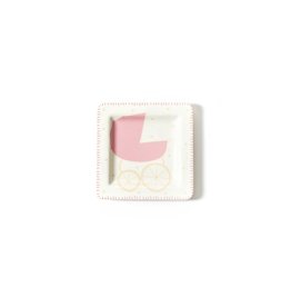 Coton Colors Baby Carriage Square Plate Pink