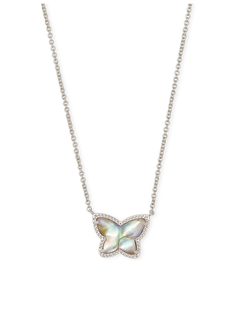 Engraved Silver Butterfly Pendant Necklace - MYKA