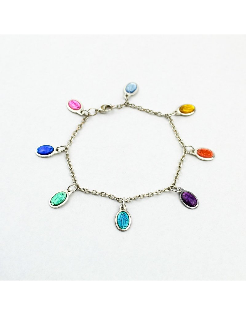 My Saint, My Hero Miracles Miraculous Mary Multi Color Bracelet - Silver