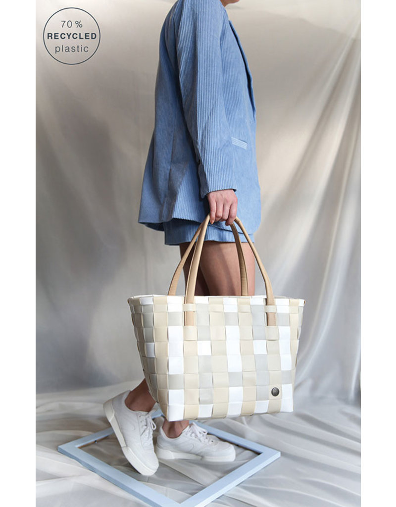 Handed By Color Block Woven Tote